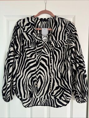 LOB Zebra Flowy Top NWT